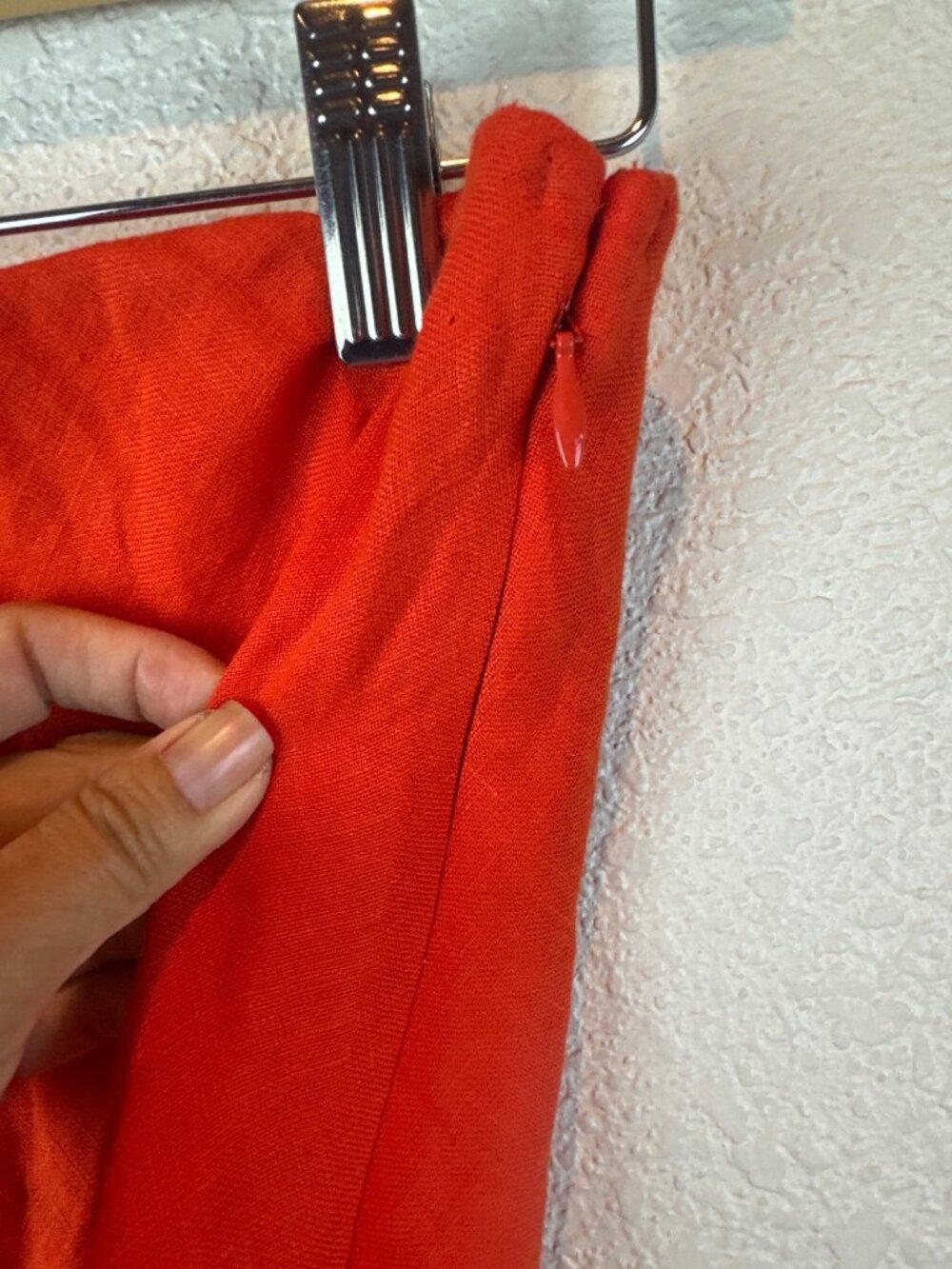 NWT Madewell 100% Linen Maxi Skirt Size 8 Orange Red Minimalist Coastal Chic - Picture 11 of 13